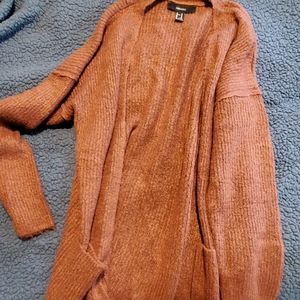 Long rust cardigan